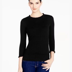 KATE SPADE NY LIVE COLORFULLY Bekki sweater. Ruffle neck/sleeve Women’s M Black